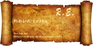 Rubint Erika névjegykártya